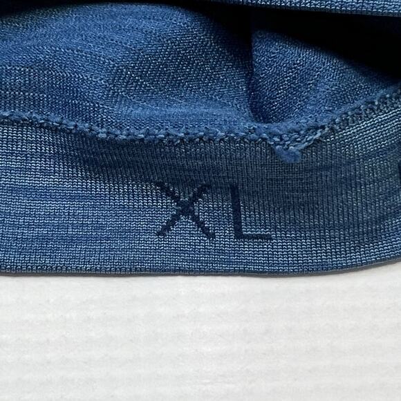 Lululemon Metal Vent Tech Polo Shirt Mens XL Blue Short Sleeve Mesh Silverescent - Picture 11 of 15